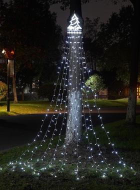 sdsL灯ED圣诞灯瀑外布灯圣诞灯树流水户装饰灯庭院遥控太阳能灯
