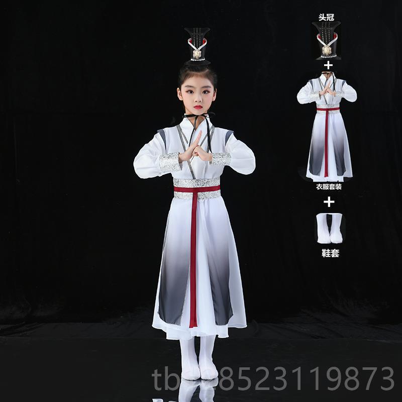 正品国服学儿童汉服男童中风壮志少装年行舞蹈演出服学生朗国诵表
