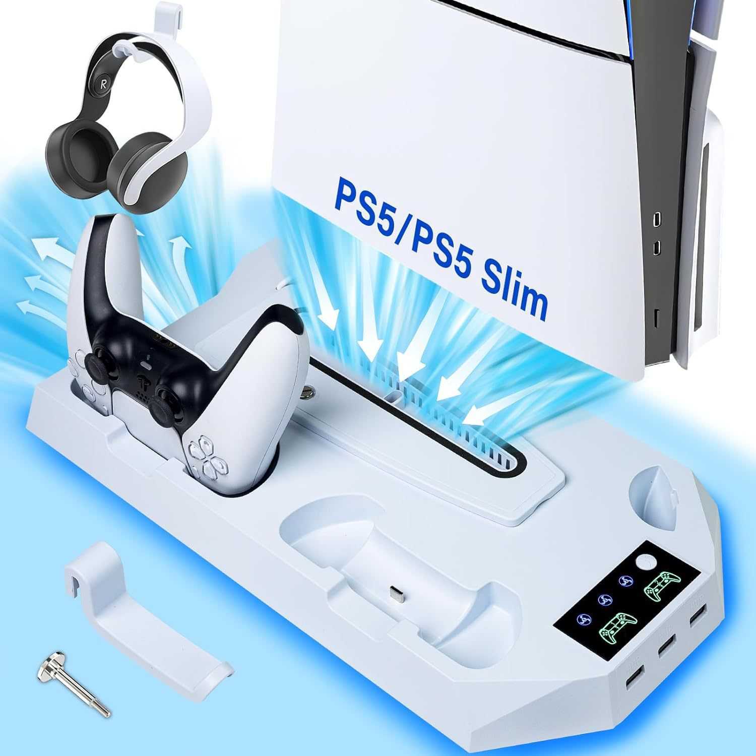 PS5 PRO/Slim主机散热风扇底座PS5手柄双充PS5通用