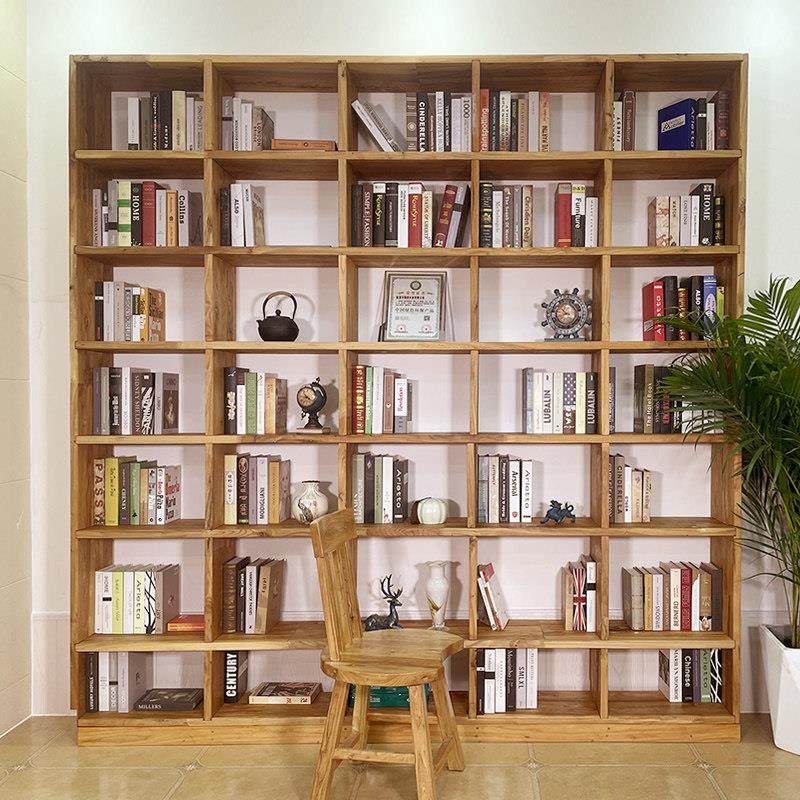 老榆木书架实木落地置物架隔断柜单元格书柜格子架收纳家用简易橱,住宅家具,书架,淘宝优惠券,粉丝福利购,淘宝优惠卷