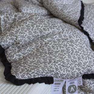 A类超柔针织棉大豆春秋被秋冬加厚冬被覆古ins风花边可机洗厚被子