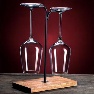 红酒杯一对情侣2个350ml套装家用醒酒器挂杯架玻璃北欧欧式高脚杯