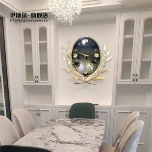 样板房软装 新品 石英钟欧式 贝壳钟表挂钟客厅家用时尚 饰品 创意个性