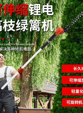 高枝绿篱机充电式园林高空修枝剪伸缩加长杆园林绿化苗木锂电篱笆