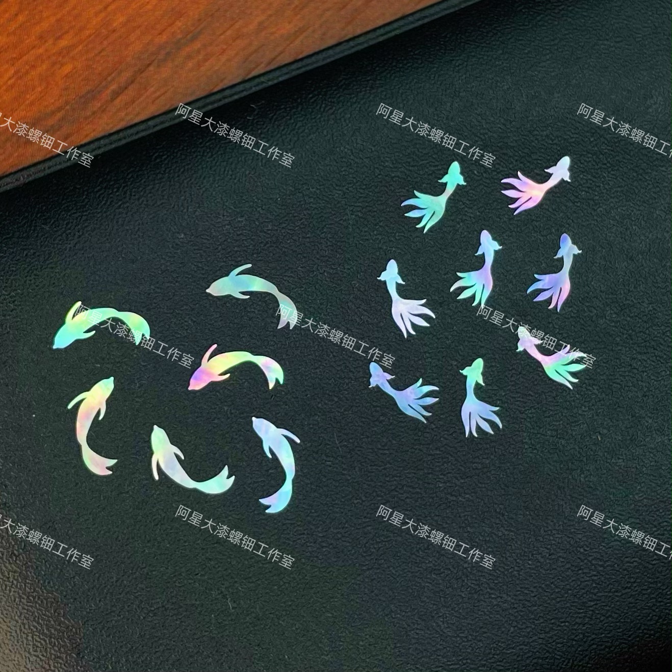 贝壳片螺钿花漆艺镶嵌材料金鱼