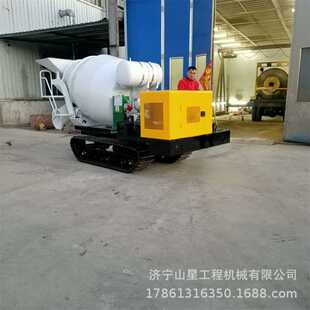 搅拌砂石料搅拌机 标配1.5方小型履带罐车 水渠修建搅拌车