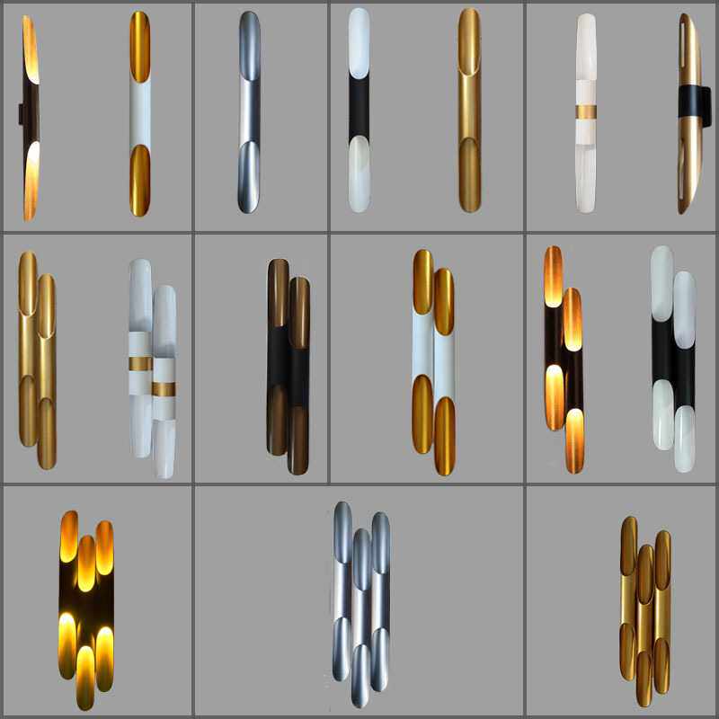 背景墙壁灯餐厅过道酒店走廊门厅单头双头3头铝管灯led灯现代简约