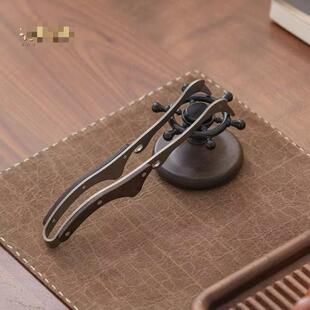 黑檀木创意旋转船舵盖置紫砂壶盖托盖碗盖子托架高档茶具茶道配件