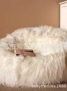 跨境欧美懒人沙发创意电脑椅卧室休闲长毛绒布艺单人沙发椅厂家