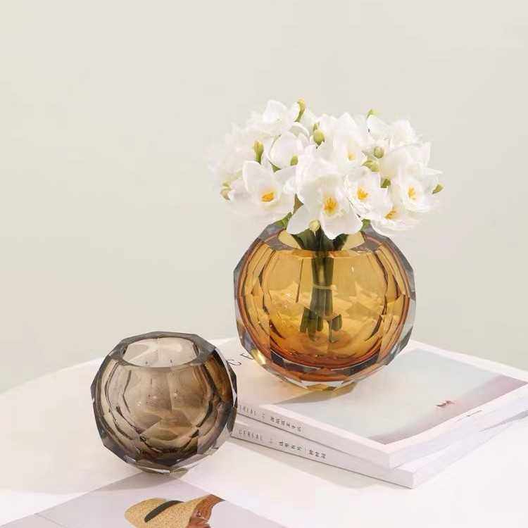 现代简约水晶玻璃花瓶摆件客厅插花样板间琉璃烛台轻奢软装饰品,电子元器件市场,其它元器件,淘宝优惠券,粉丝福利购,淘宝优惠卷