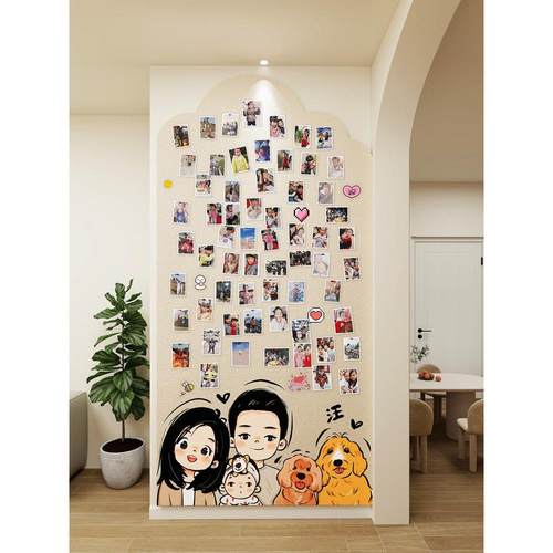 客厅装饰毡板照片墙背景板墙壁贴纸宝丽来相框展示板墙壁丑陋的神