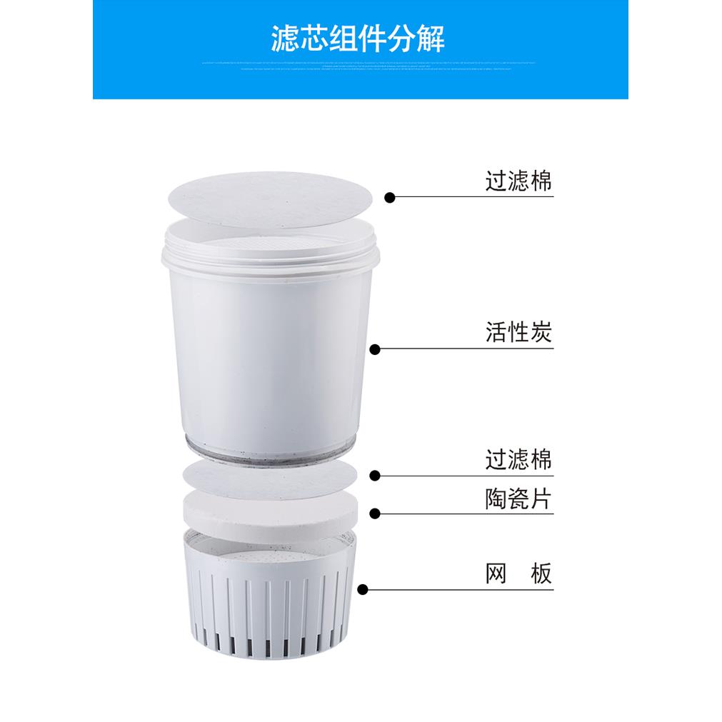 净水器净水桶家用过滤桶滤芯活性炭陶瓷片无纺布过滤芯10cm直径