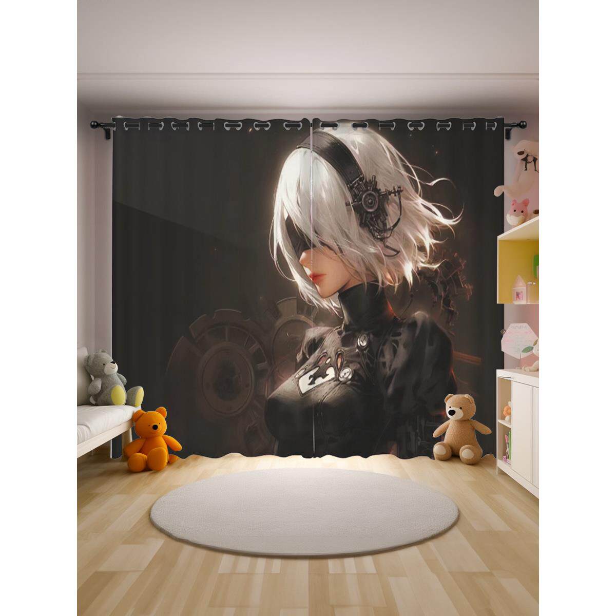 酷时尚在新潮的图案定制窗帘遮光卧室电子竞技网吧时尚打孔隔墙布