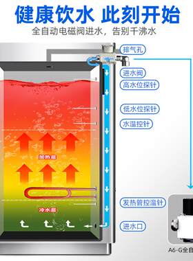 诺蔻电热开水器商用全自动智能烧水器大容量台式壁挂奶茶店开水机