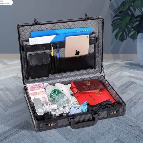 手提密码箱铝合金工具箱子仪器收纳多功能文件中小号证件收纳箱子