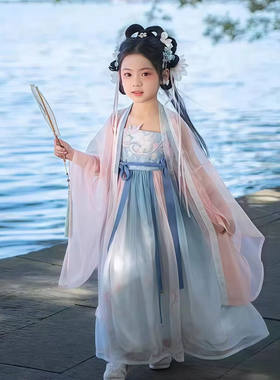 汉服2026女童儿童新款古风超仙古装中国唐装小女孩套装连衣裙