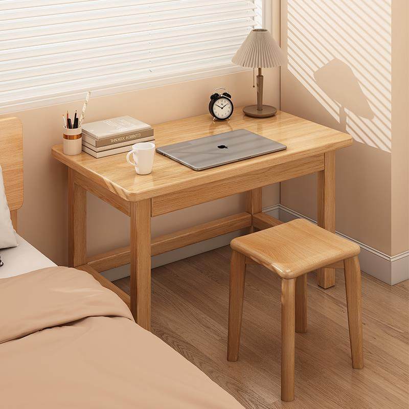 实木书桌学生家用卧室电脑桌学习书桌子高中生简易办公桌椅组合