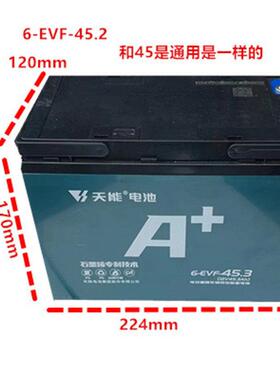 天能45.2AH电池电瓶6-EVF-45A 12V45.3AH快递车 48V60V58AH三轮车
