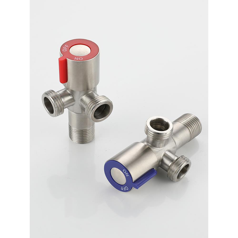 304不锈钢一进二出单控一分二分水器三通用短款三角阀冷热水马桶