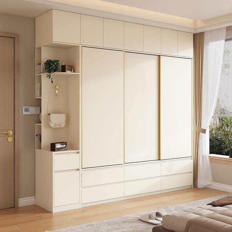 定制实木推拉门衣柜加高2.5/2.6/2.8/3米分段式家用卧室大衣橱柜
