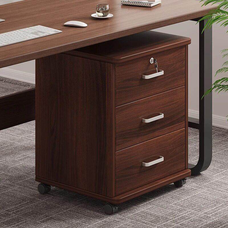 文件柜带锁可移动储物柜办公室抽屉柜带轮桌下收纳矮柜小柜子