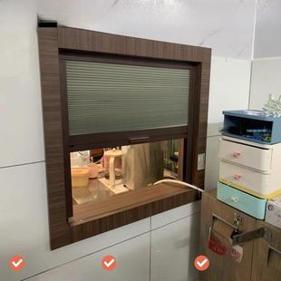 出餐口挡板推拉窗防尘防风遮挡板饭馆蜂巢帘环保卫生上菜口简易隔