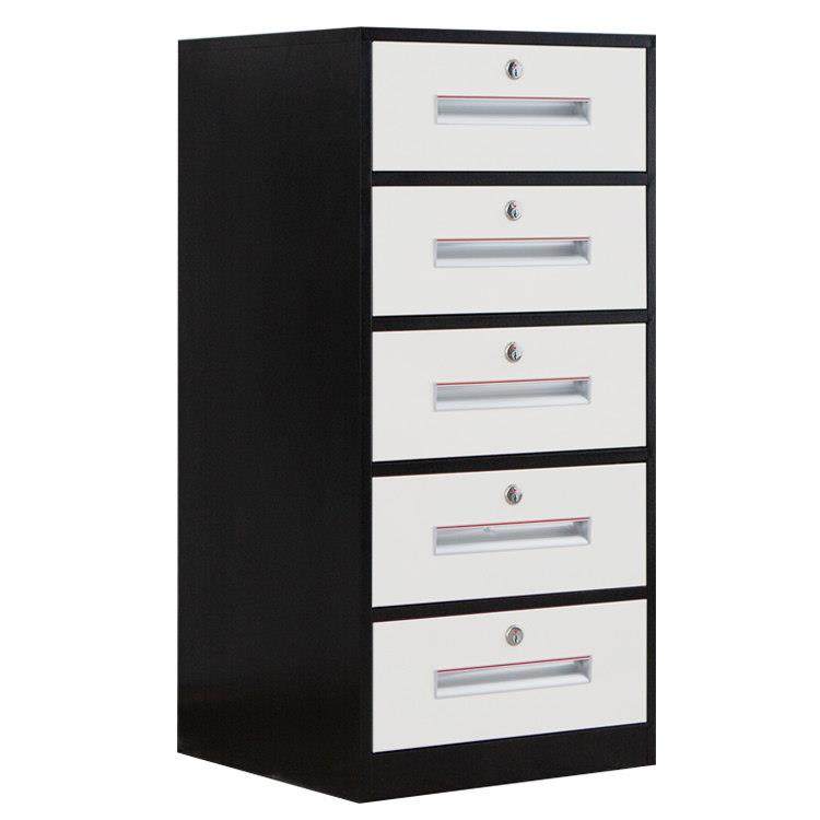 多斗储物办公桌下文件侧铁皮柜高斗收纳资料柜五抽屉带锁活动小柜