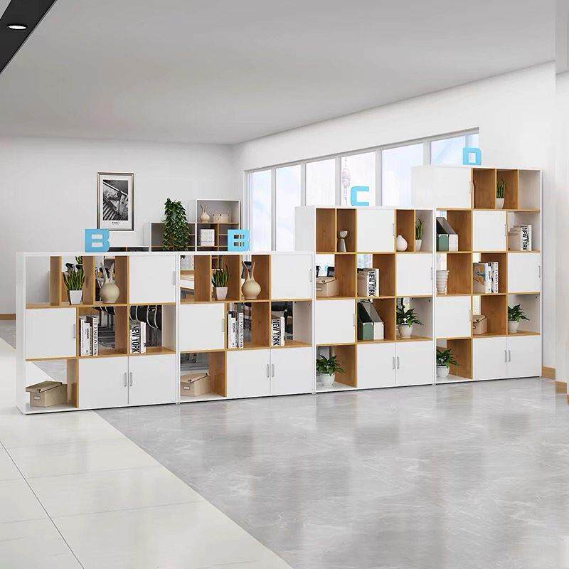 办公室文件柜隔断柜木质矮柜资料书柜格子柜组合置物架镂空展示柜