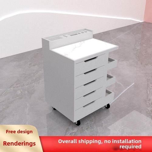 视觉中心工具存储存储柜台完全组装简单现代轮式小工具柜台定制