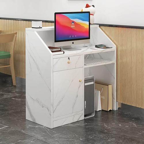 店铺简约现代吧台收银台前台桌小型柜台美容院服装店美容院接待台