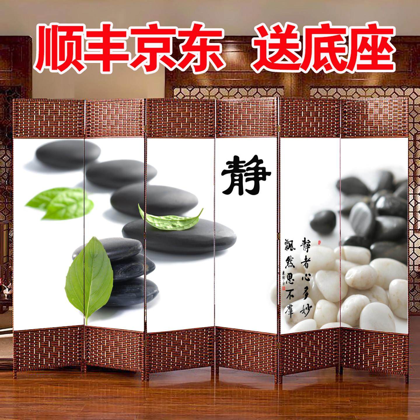 中式屏风隔断客厅2025新款可折叠移动遮挡帘玄关卧室办公室美容院