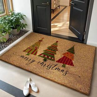 圣诞节可定制进门地毯防滑耐脏免洗室外入户门垫门口脚垫门厅地垫