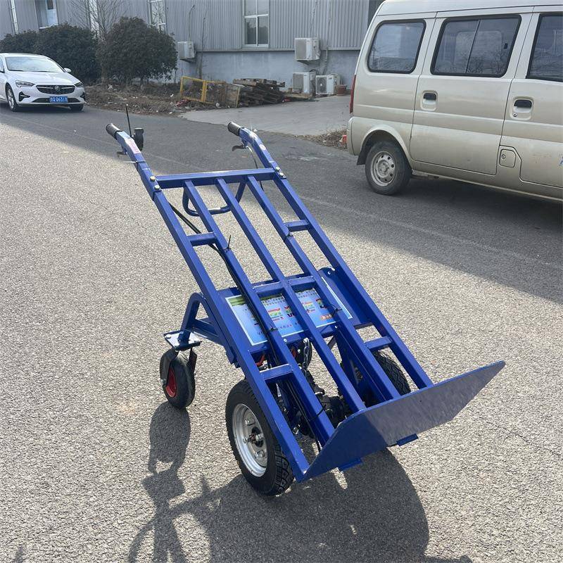 手推电动老虎车搬运车仓储物流拉货运输手推平板车新型电动手推车