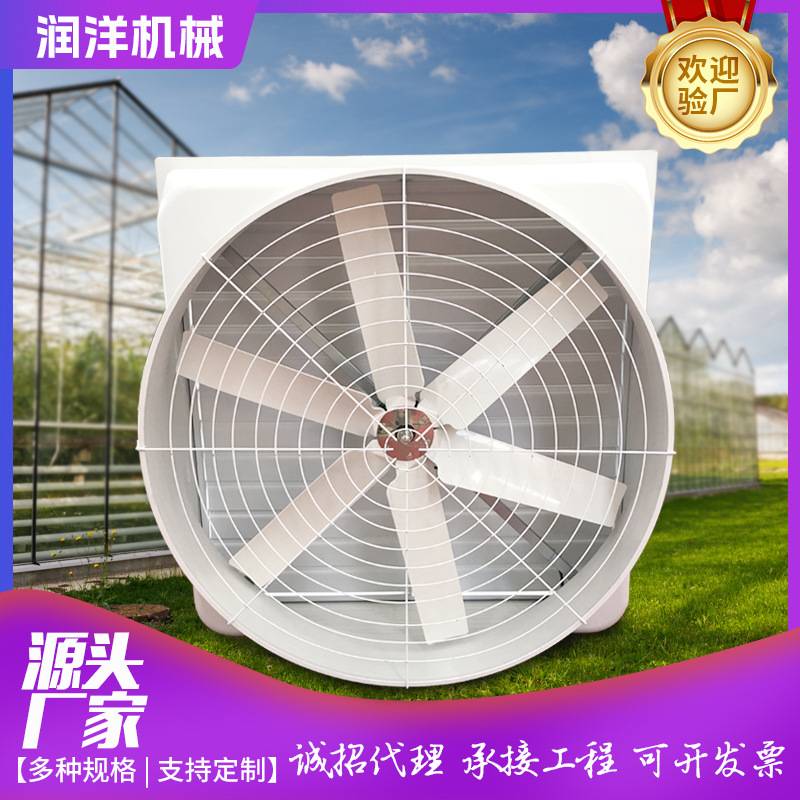 工业车间厂房用排风扇养殖抽风机百叶窗换气扇直驱玻璃钢负压风机