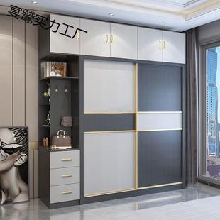 实柜家木推拉门衣用卧室意式 轻奢829移门衣橱妆台一体客梳厅简约