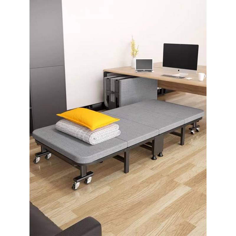 折叠午休床办公室午睡单人床家用硬板床多功能躺椅四折便携陪护床