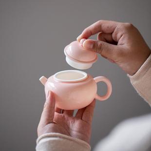 思斋粉仿古壶色茶壶具小壶德化陶瓷小壶品壶泡茶玉瓷仿古家用陶茶