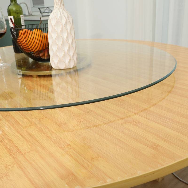 加厚圆桌面实木餐桌大圆桌带转盘圆形面板家用10人15酒店饭店简约