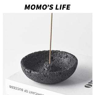 中古香插高级感小香炉线香底座侘寂风简约艺术香盘香托香座燃烧盘