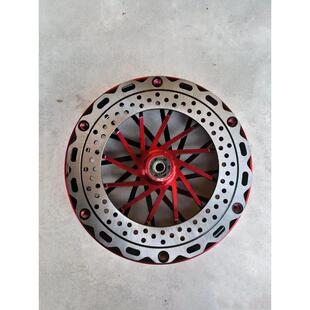 电动车电摩配件碟刹铝轮轮毂反碟刹改装前轮真空胎10寸新国标车