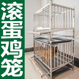 不锈钢鸡笼自动滚蛋鸡笼多层笼子家用养殖下蛋鸡母鸡W笼特大号鸡