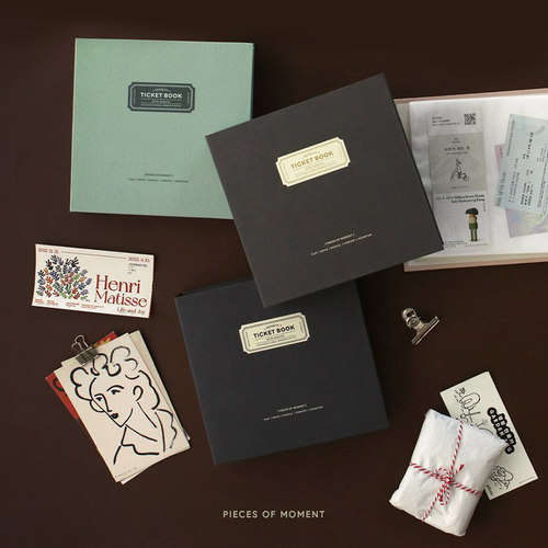 韩国ICONIC MOMENT回忆珍藏票据收纳册旅游景点演唱会博物馆游乐场门票机票收藏复古文艺封面配套PP保护壳