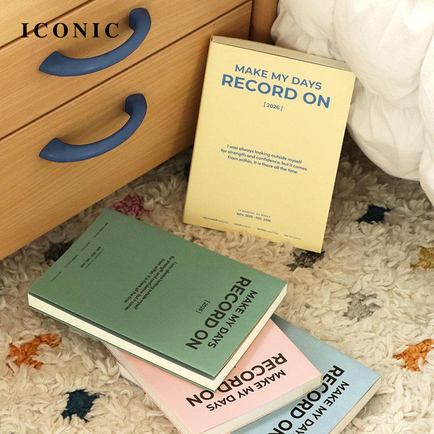 【2026年】韩国ICONIC RECORDON自由周计划手帐B6日程管理笔记本记事本PVC保护封皮学生白领进口原纸