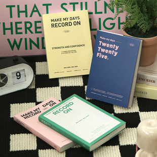 ON周记A5手帐日程管理笔记本彩色横式 RECORD 2025年韩国ICONIC 页面布局PVC保护封皮复古文艺学生 3折特惠