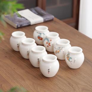 小号迷你羊脂玉瓷茶叶罐 便携陶瓷简约储物罐 家用茶叶密封罐防潮