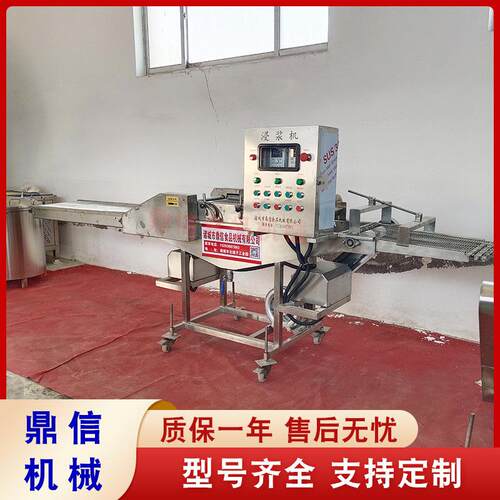 厂家不锈钢面包片淋浆设备 红薯条浸浆油炸机 带鱼段上浆裹浆机