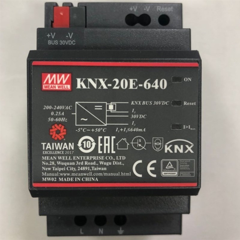 台湾明纬开关电源KNX-20E-640 knx/EIB总线电源模块19.2W 640mA