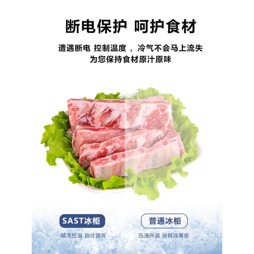 SAST雪糕柜展示柜商用冷冻冷藏卧式冰柜家用小型玻璃盖门圆弧迷你