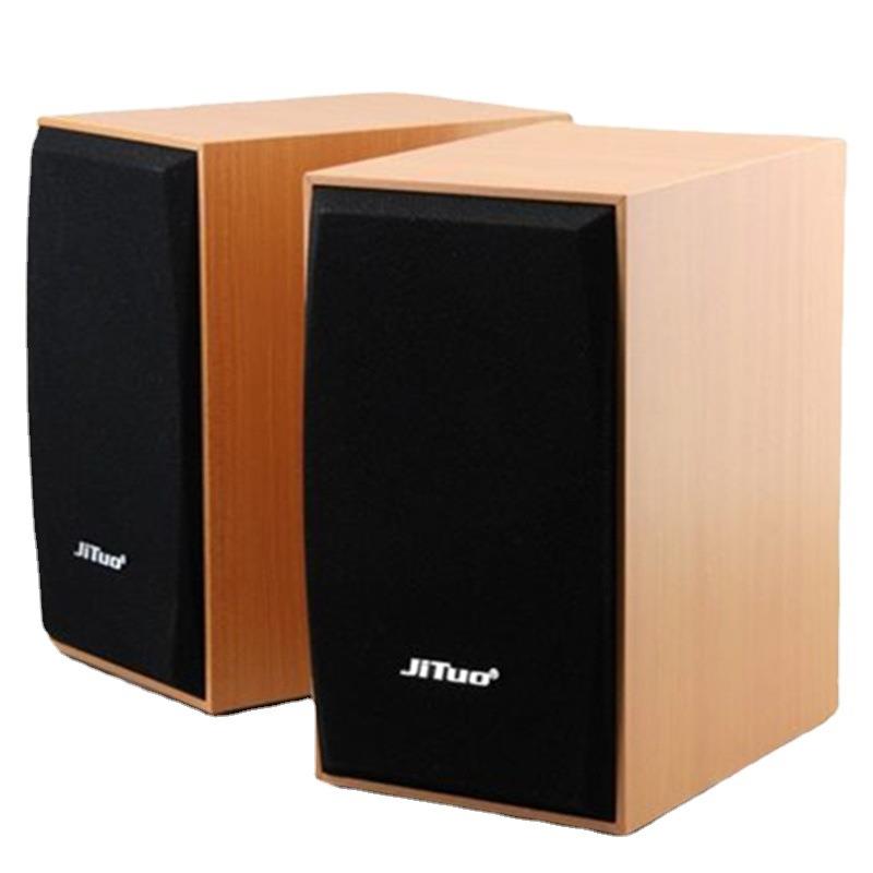 JT2818全木质2.0小音响台式机笔记本电脑音箱低音炮音响
