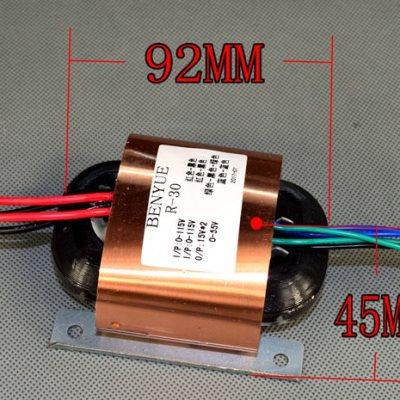 R30 R牛变压器足功率40W 双15三线+0-55V二线(DAC解码器 前级电源
